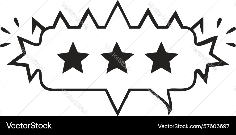 Star rating exploding speech bubble design vector image