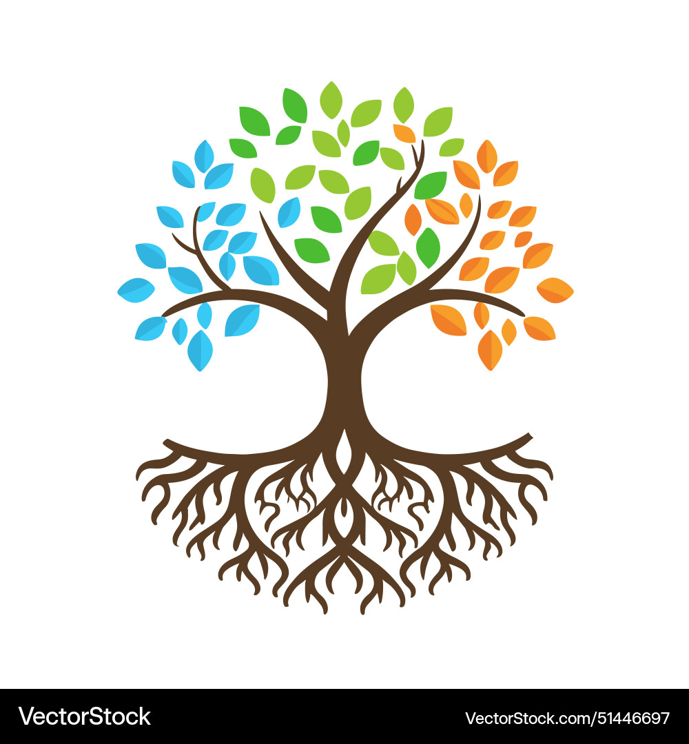 Tree with roots Tree with roots Vector Image