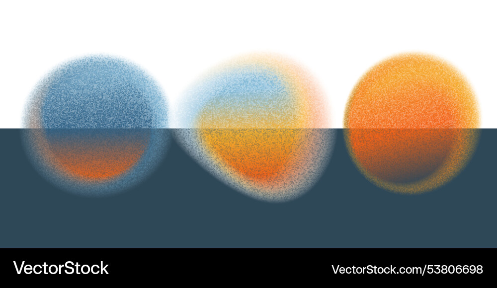 Abstract gradient circle blobs set grainy Abstract gradient circle blobs set grainy vector image