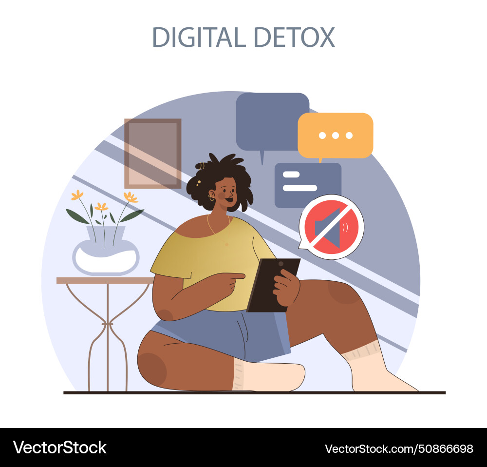 Digital detox concept Royalty Free Vector Image