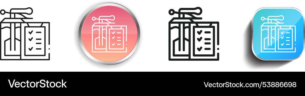 Fire icon thin linear regular and button style vector image