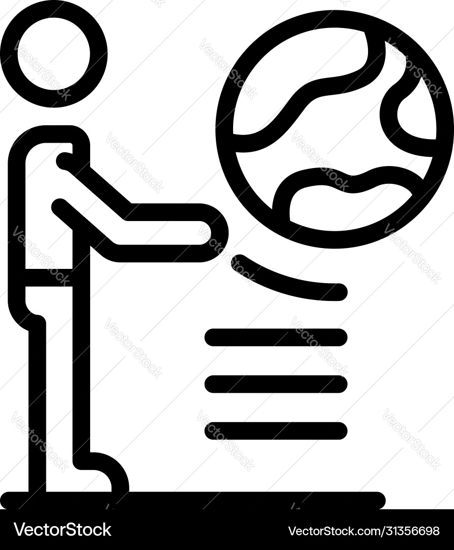 Global learning language icon outline style Vector Image