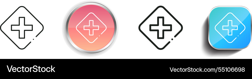 Intersection icon thin linear regular and button vector image