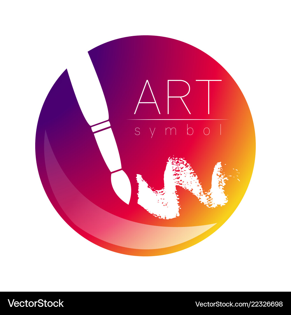 Modern logo sign of drawing art paint brush vector image