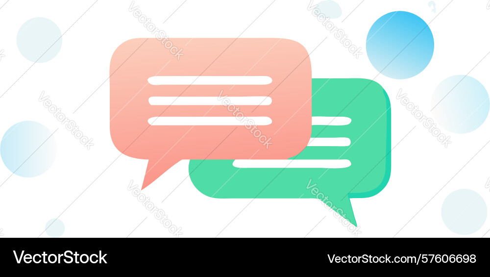 Overlapping chat bubbles icon in gradient colors vector image