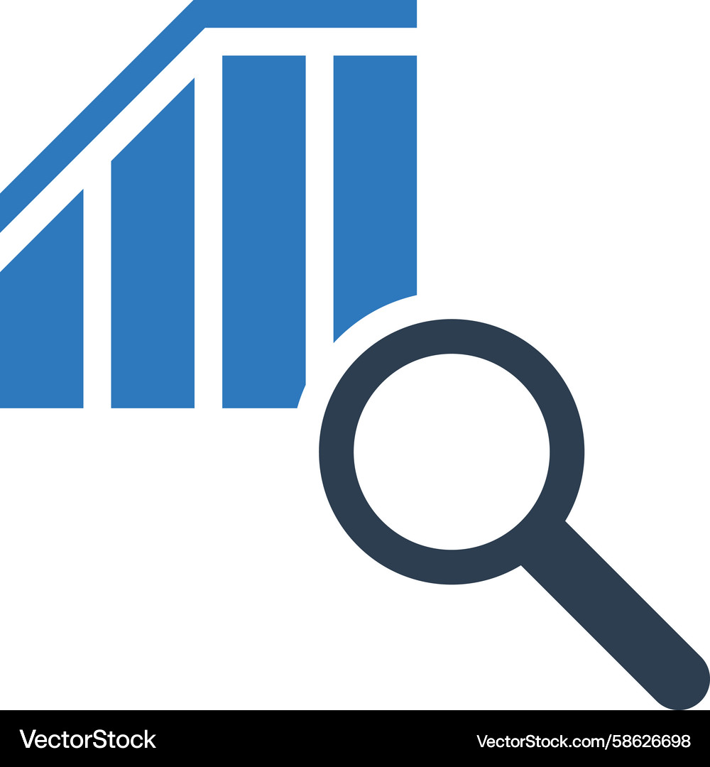 Report search icon with graph chart statistics Vector Image