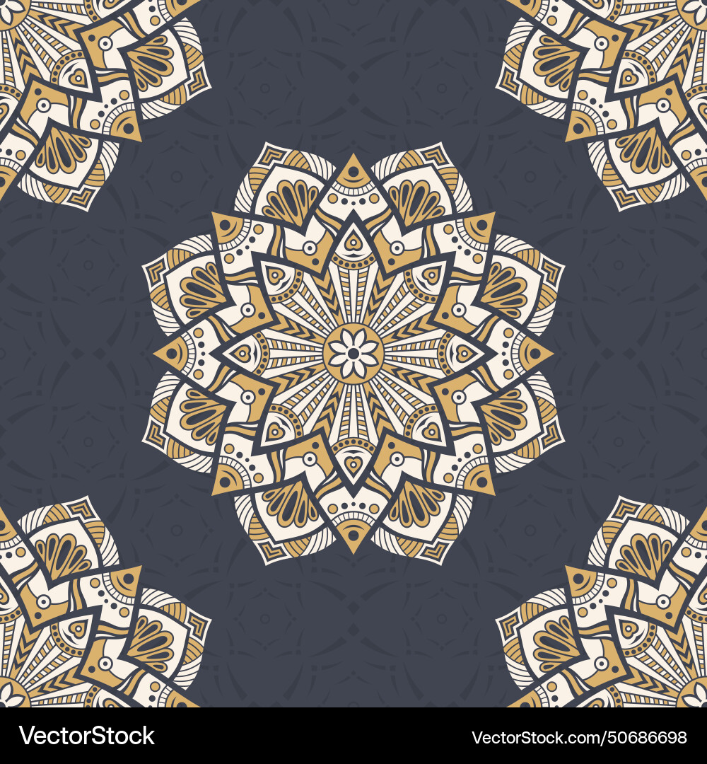 Seamless color pattern with mandala abstract Seamless color pattern with mandala abstract vector image