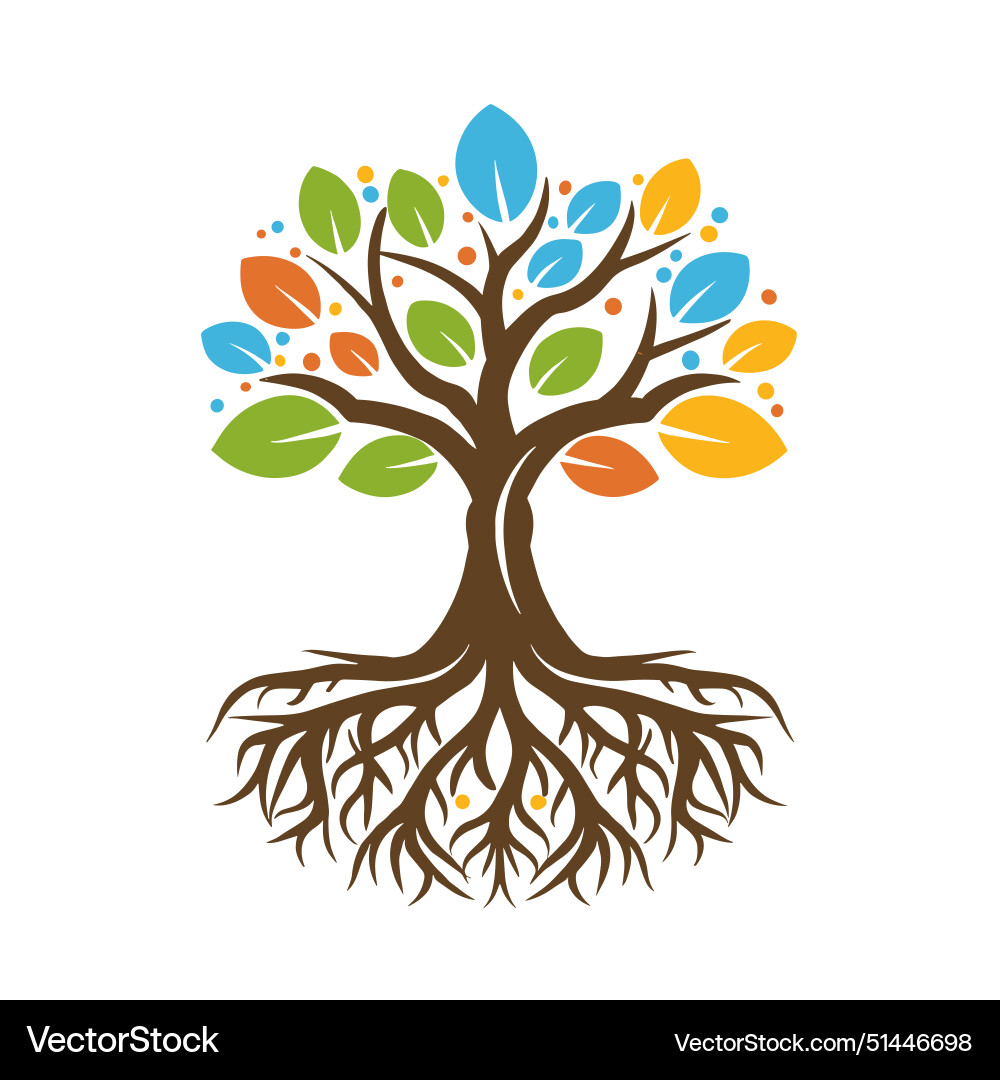 Tree with roots Tree with roots vector image