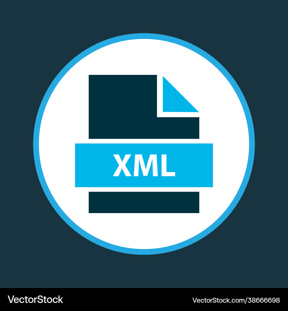 XML File Icon - Markup Language Symbol vector image