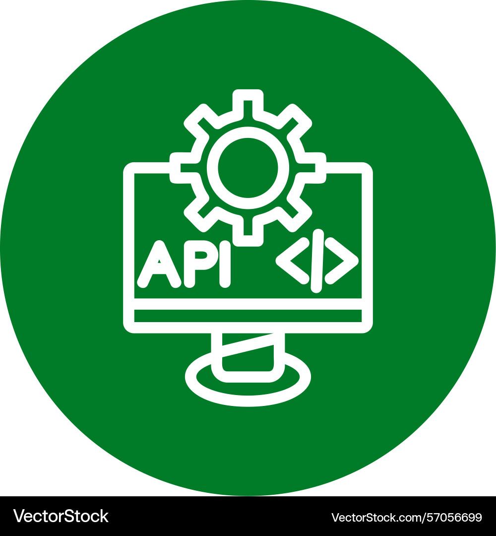 Api line circle style icon design vector image