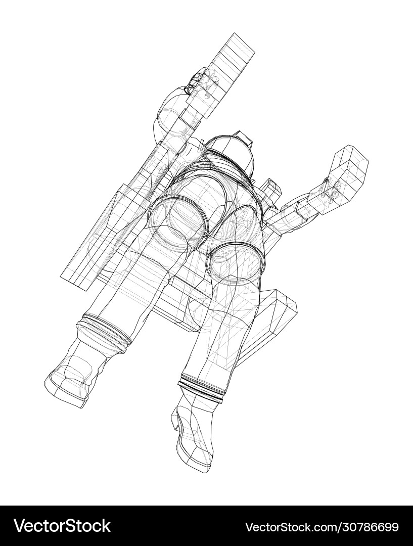 Astronaut concept rendering 3d Astronaut concept rendering 3d vector image