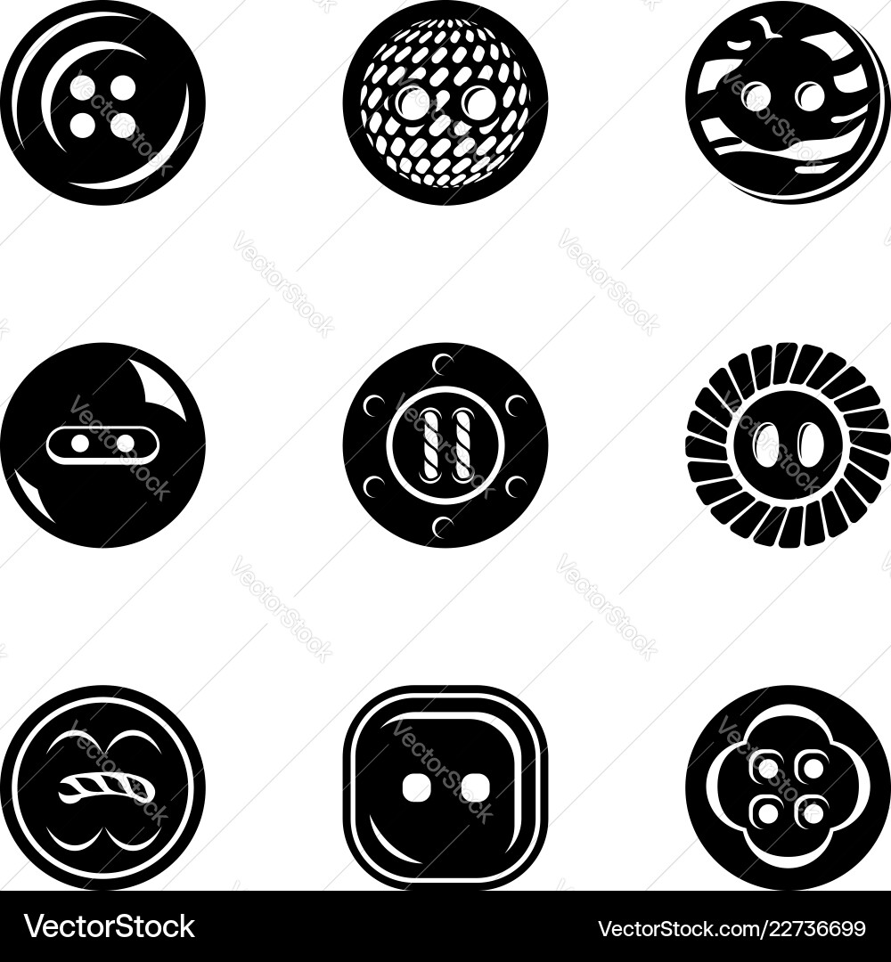 Button bright icons set simple style Vector Image