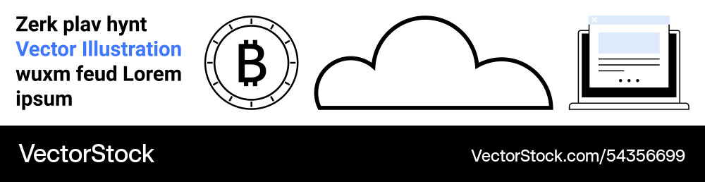 Cryptocurrency cloud technology and digital Vector Image