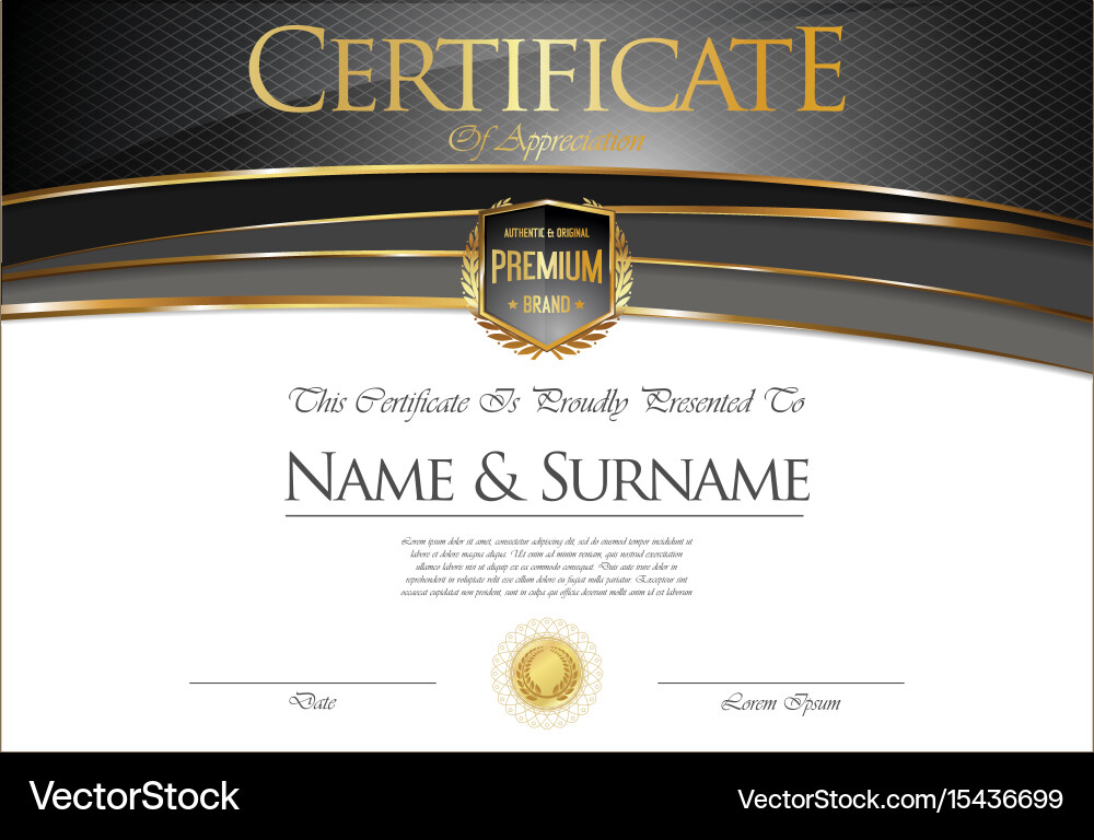 Retro Diploma Certificate Template Vector Image