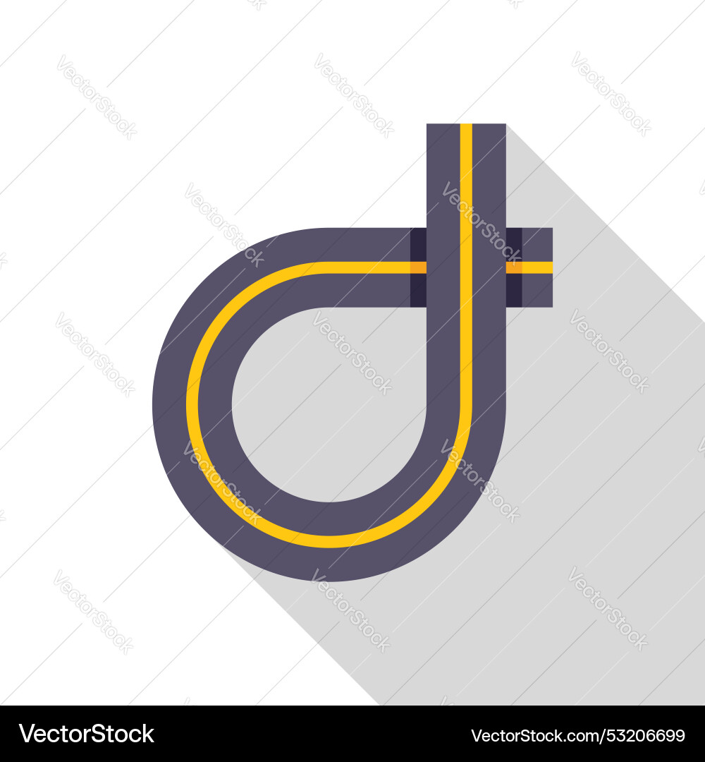Winding road with marking lines making a loop vector image