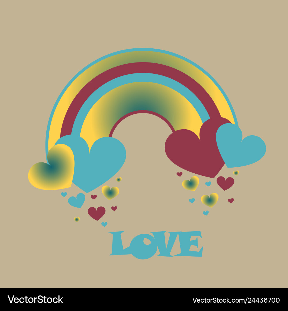 Abstract spring background raining hearts cloud Vector Image