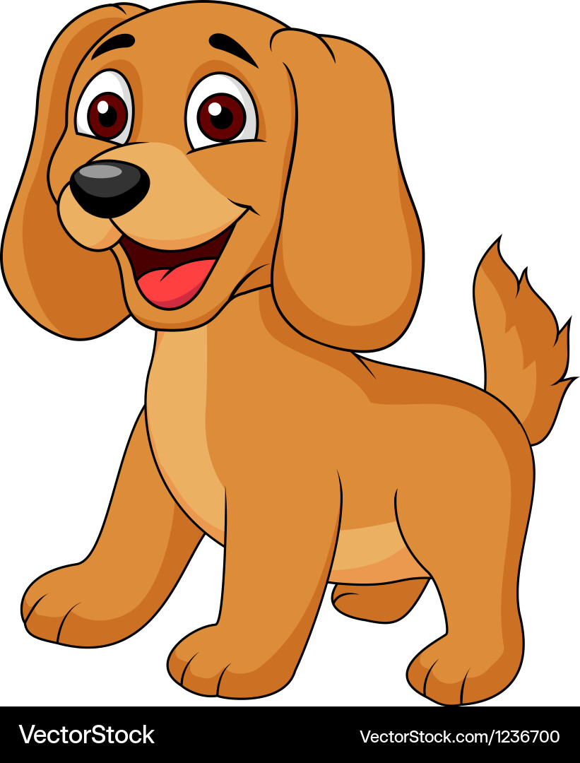 Adorable Puppy Cartoon – Royalty-Free Vector | VectorStock, image size:821x1080