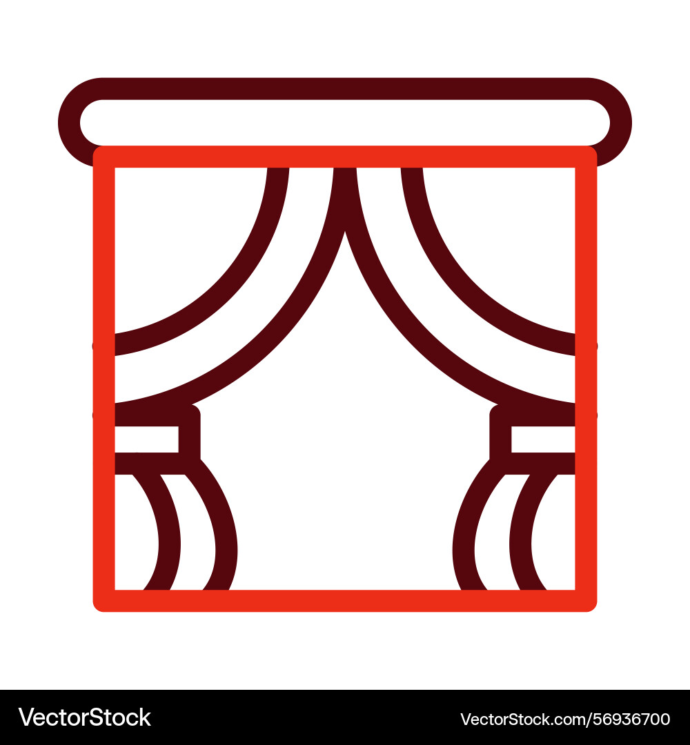 Curtains thick line two color icons for personal Vector Image