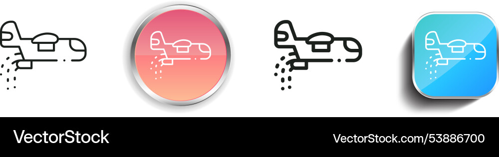 Fire icon thin linear regular and button style Vector Image