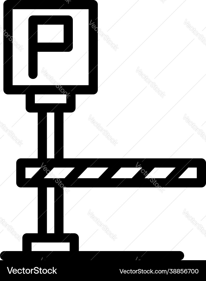 Park Gate Barrier Icon Vektorbild