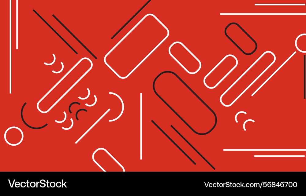 Red abstract art with geometric lines background Vector Image