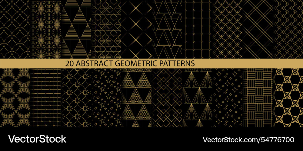 Set of 20 abstract geometric pattern Set of 20 abstract geometric pattern Vector Image