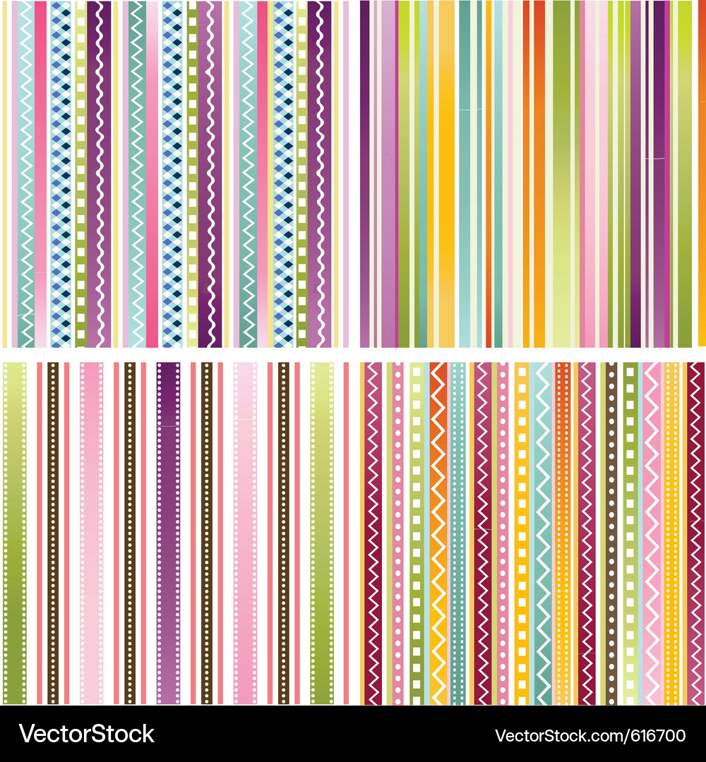 Striped Fabric Patterns Vector Image