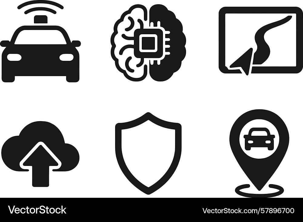 Various icons representing technology navigation Various icons representing technology navigation vector image