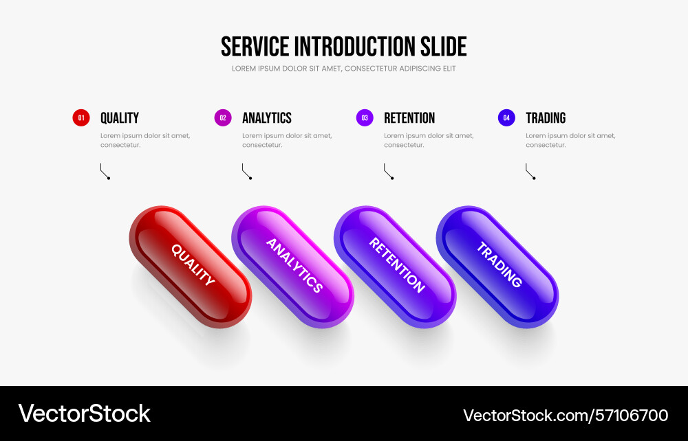 Visual briefing 4 element diagram slideshow Vector Image