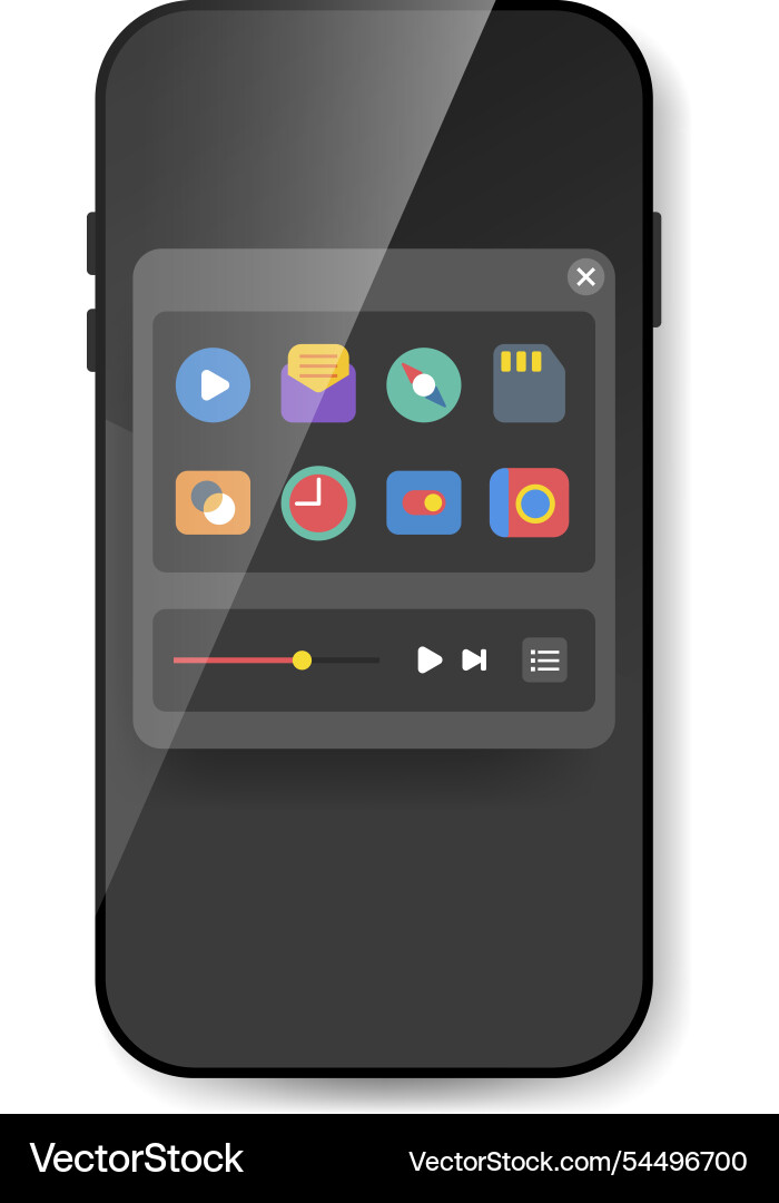Widget management interface with music player Vector Image