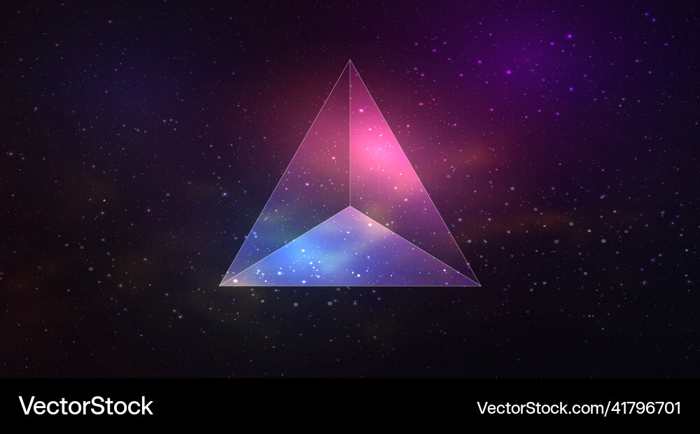 Galaxy nebula background with triangle Galaxy nebula background with triangle vector image