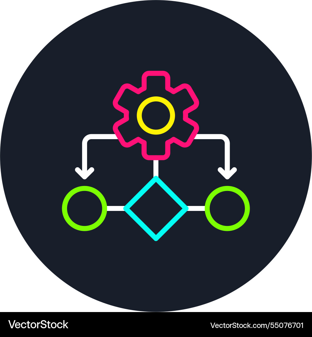 Logical line multi color icon Vector Image