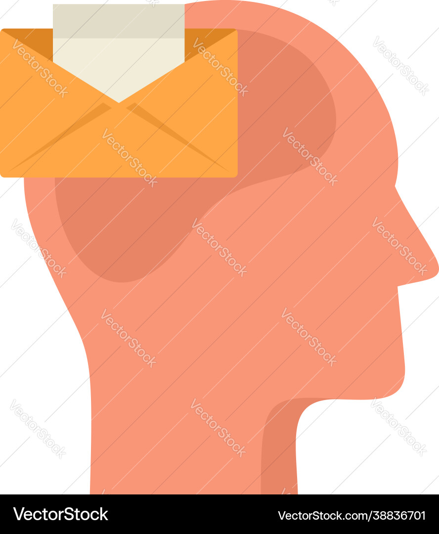 Mail neuromarketing icon flat isolated Mail neuromarketing icon flat isolated Vector Image