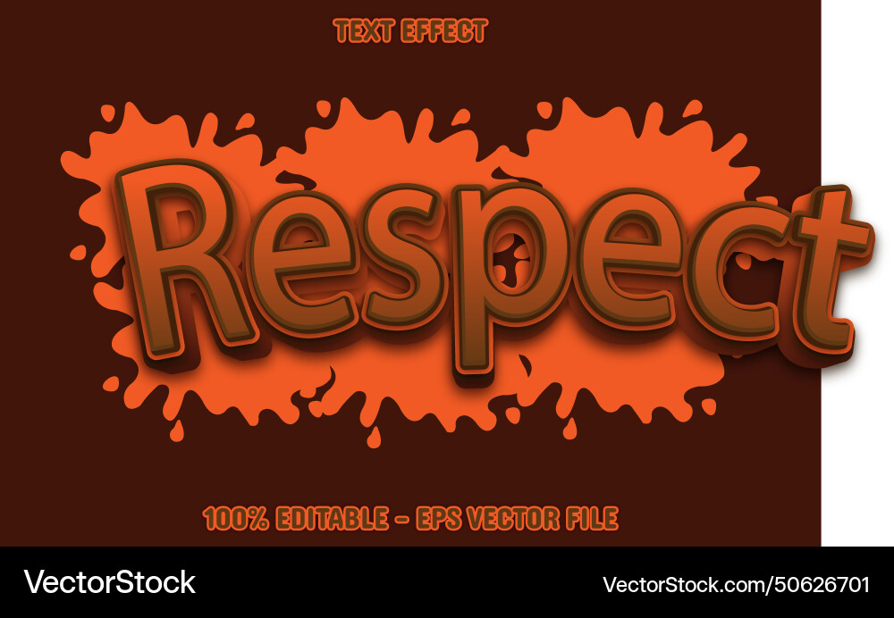 Respect editable text effect 3d emboss style Respect editable text effect 3d emboss style vector image