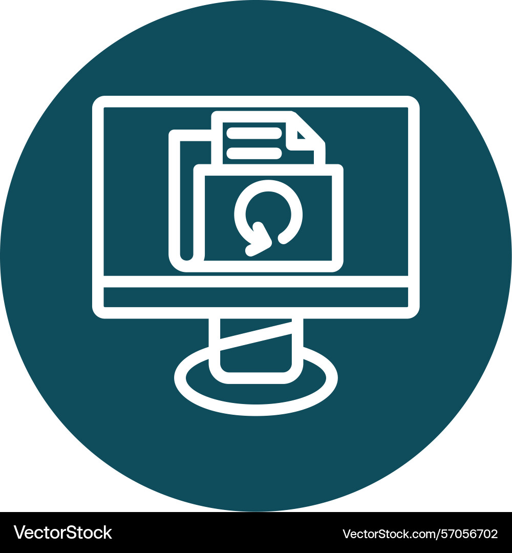Backup line circle style icon design Vector Image
