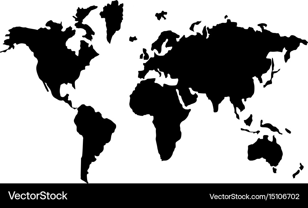 Black World Map Icon Vector Image