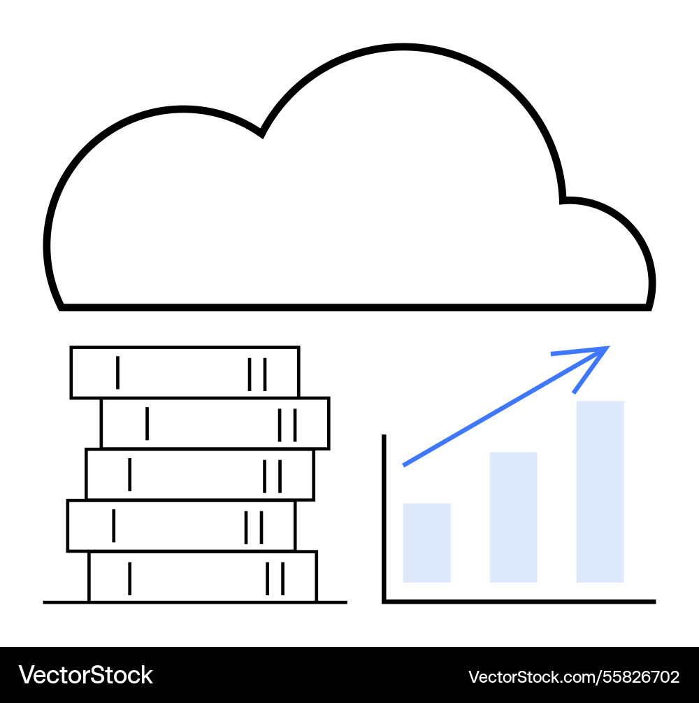 Cloud computing concept with data storage Cloud computing concept with data storage Vector Image