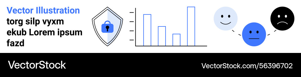 Data security progress analytics with shield Data security progress analytics with shield vector image