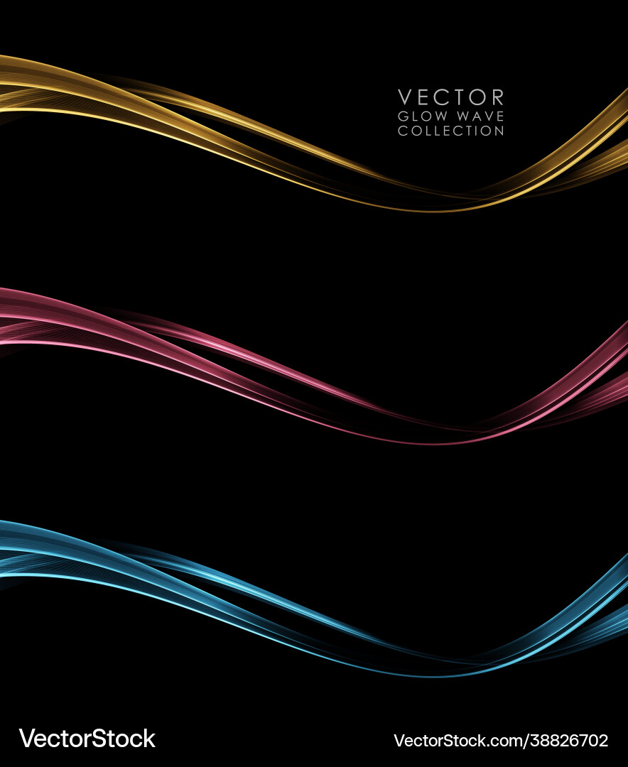 Golden Waves - Abstract Shiny Lines vector image
