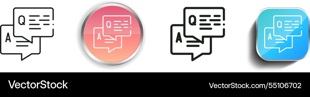 Interview icon thin linear regular and button Vector Image