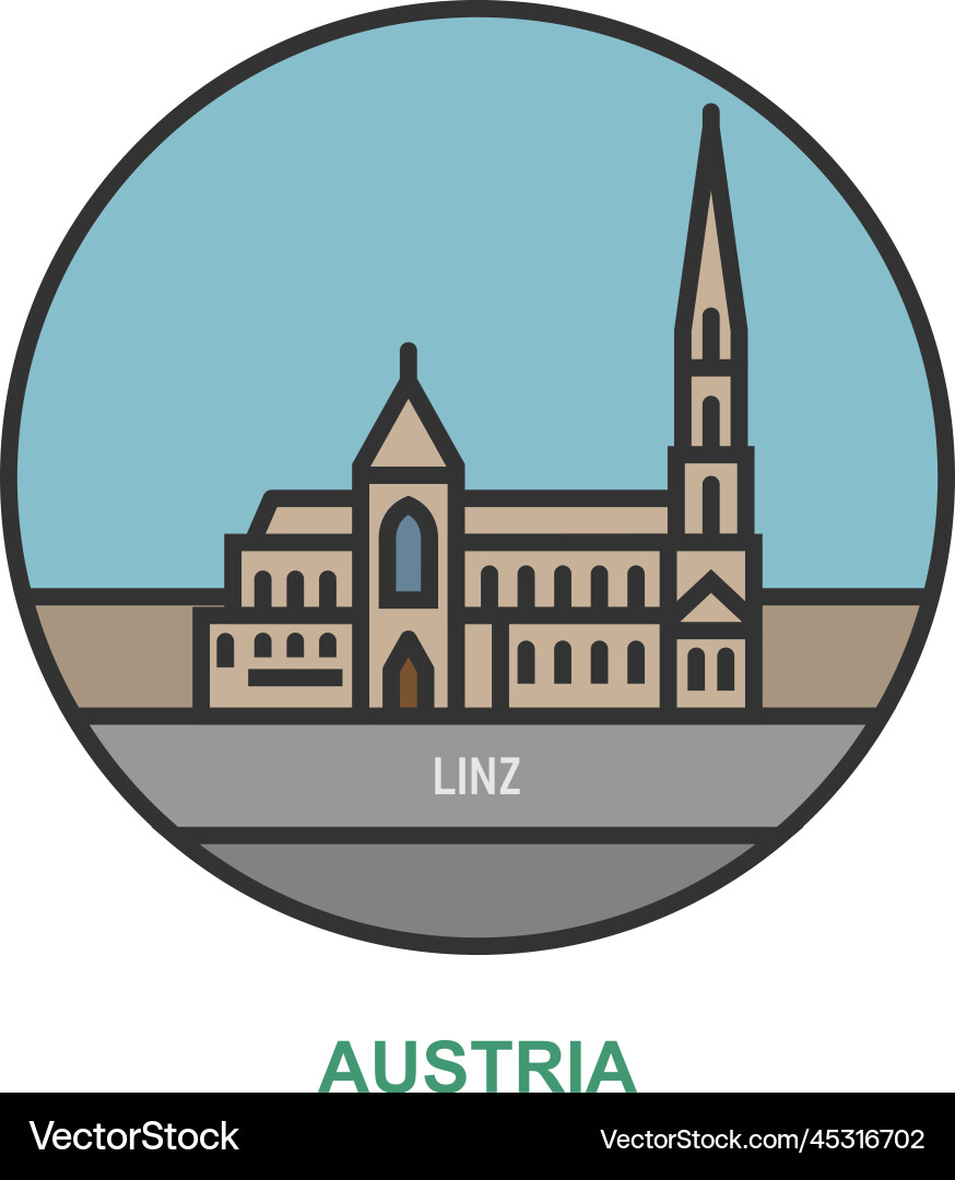 Linz cities and towns in austria Royalty Free Vector Image