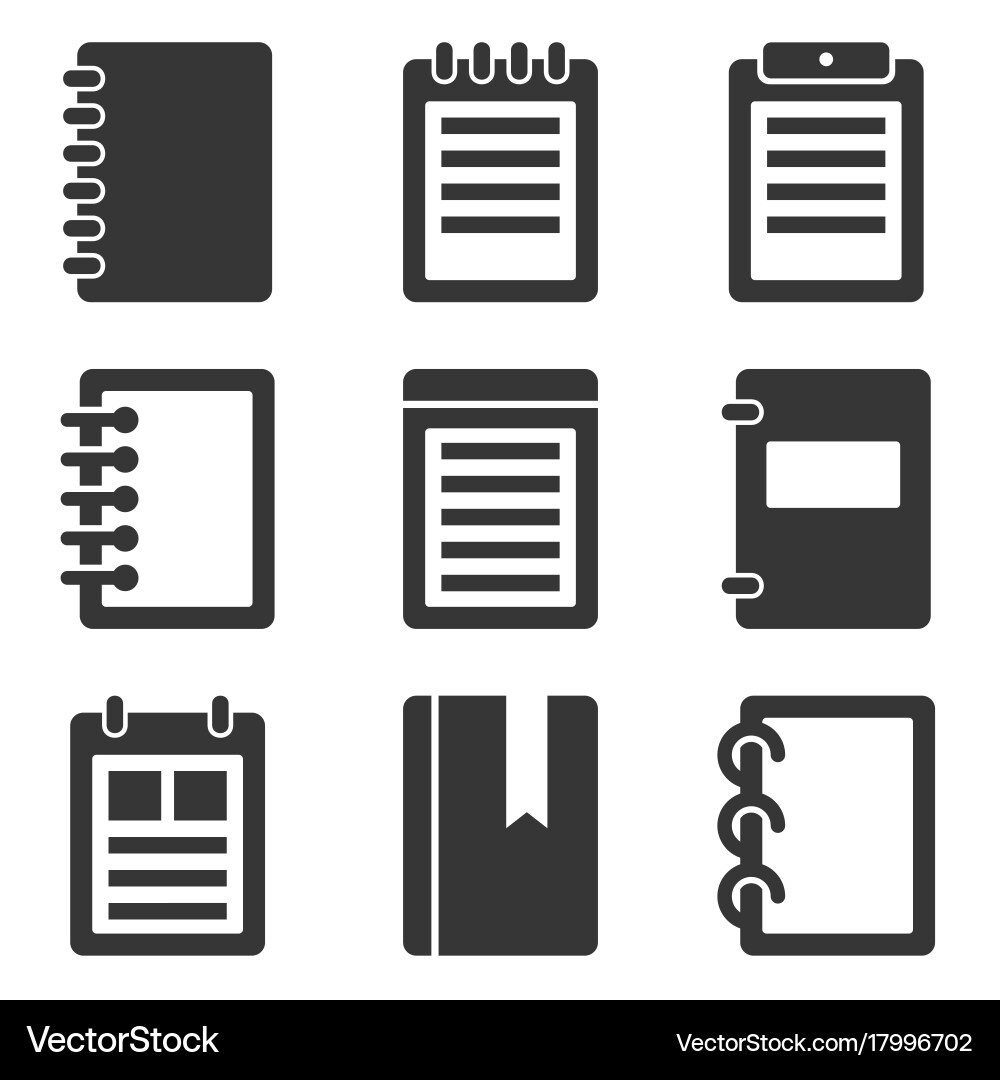 Notebook Icon Collection vector image