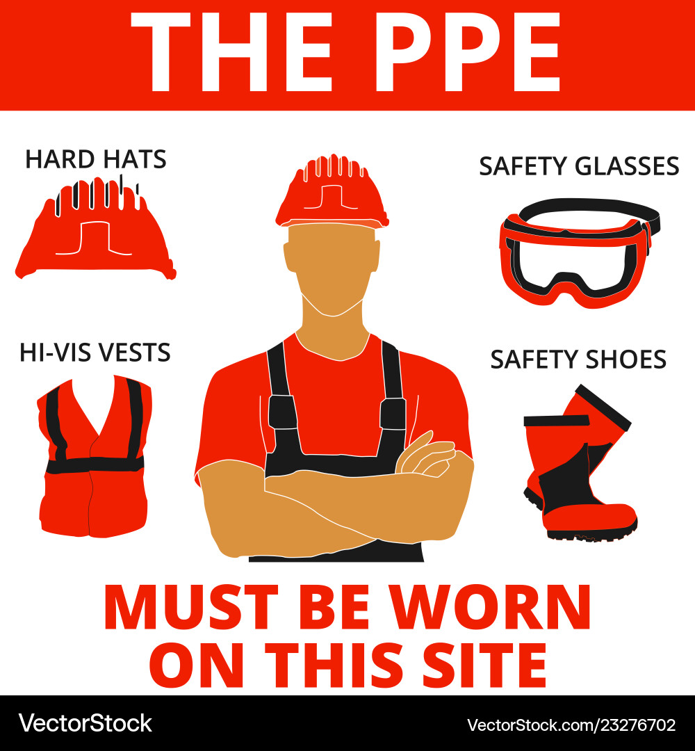 Personal Protective Equipment (PPE) Signs Vector Image