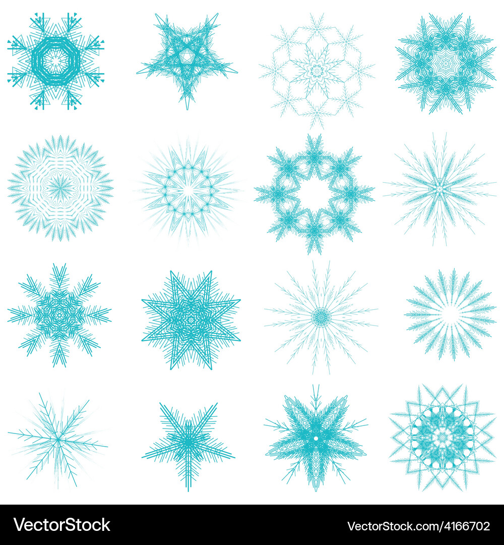 Snowflake set for winter design Vector Image