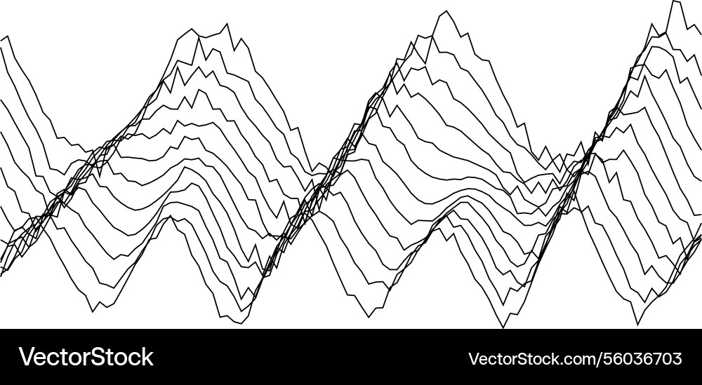 Abstract wave patterns in monochrome design Vector Image
