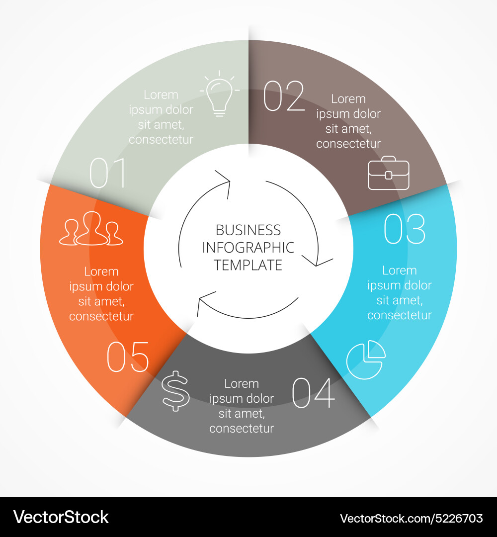 Circular Infographic Template - Schritte & Optionen Vektorbild