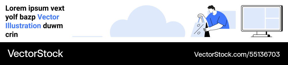 Cloud computing concept with professional software vector image