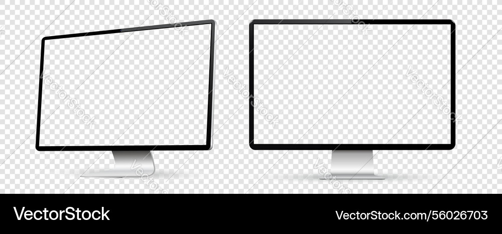 Computer monitor with transparent screen isolated Computer monitor with transparent screen isolated vector image