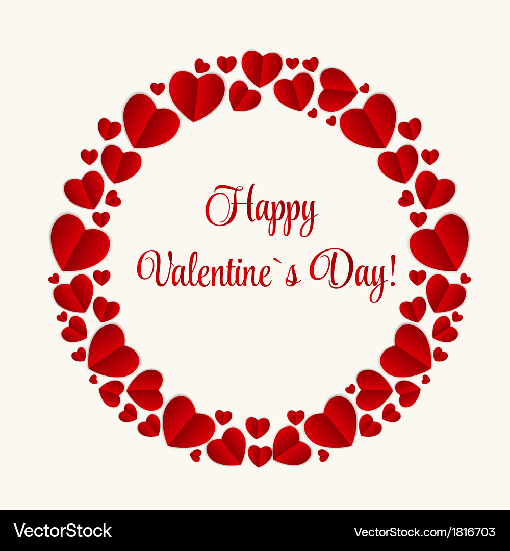 Happy valentines day card with heart Vector Image