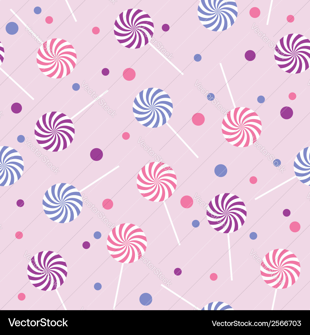 Seamless pattern with lollipops vector image